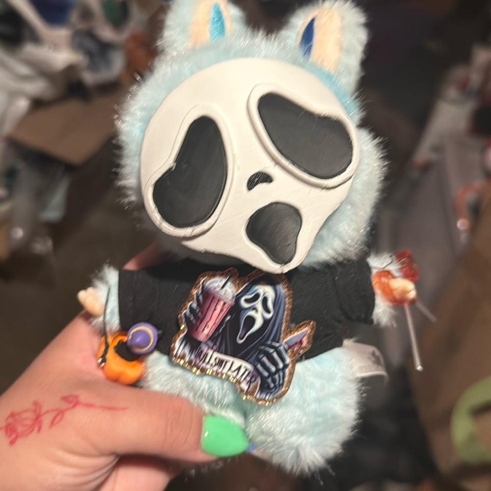 Blue Halloween Plush Toy or keychain with Mask
